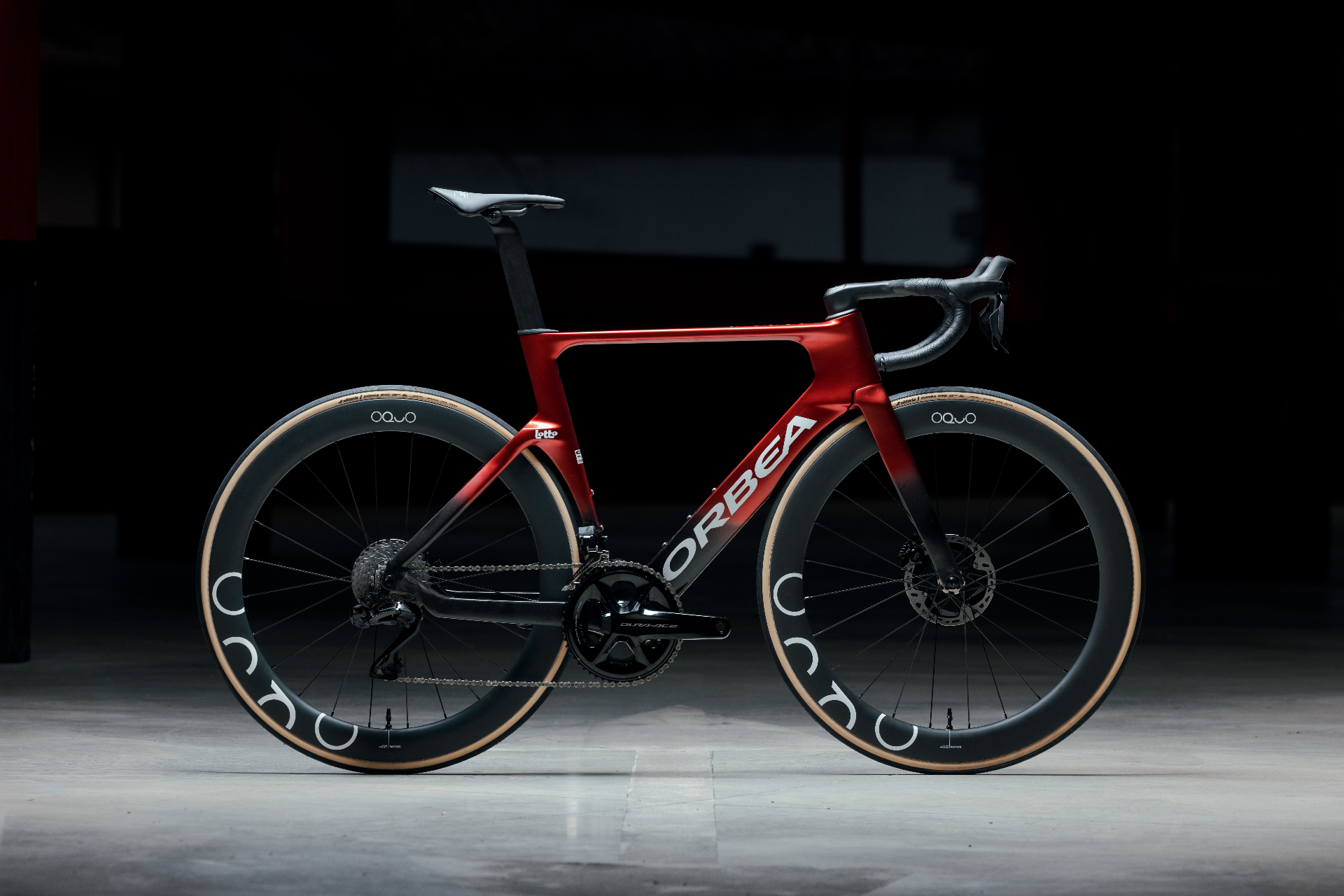 Orbea Orca Aero Lotto road bicycle in red